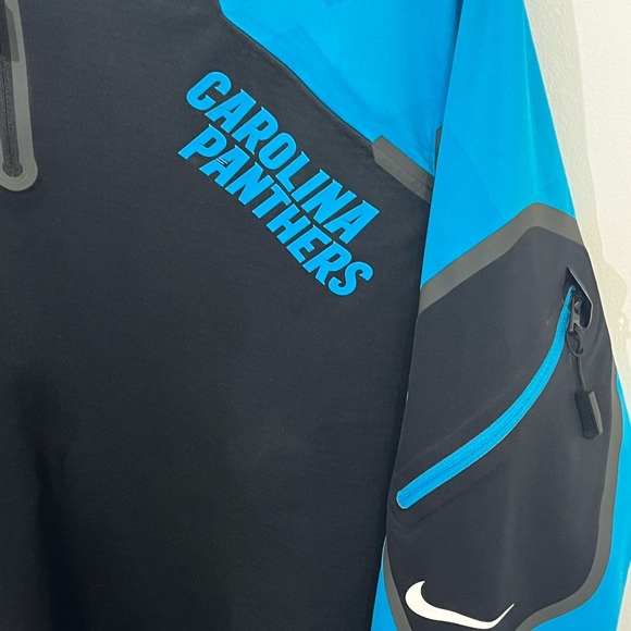 Nike Carolina Panthers NFL Pullover Jacket Black Blue Size Medium - Picture 2 of 14